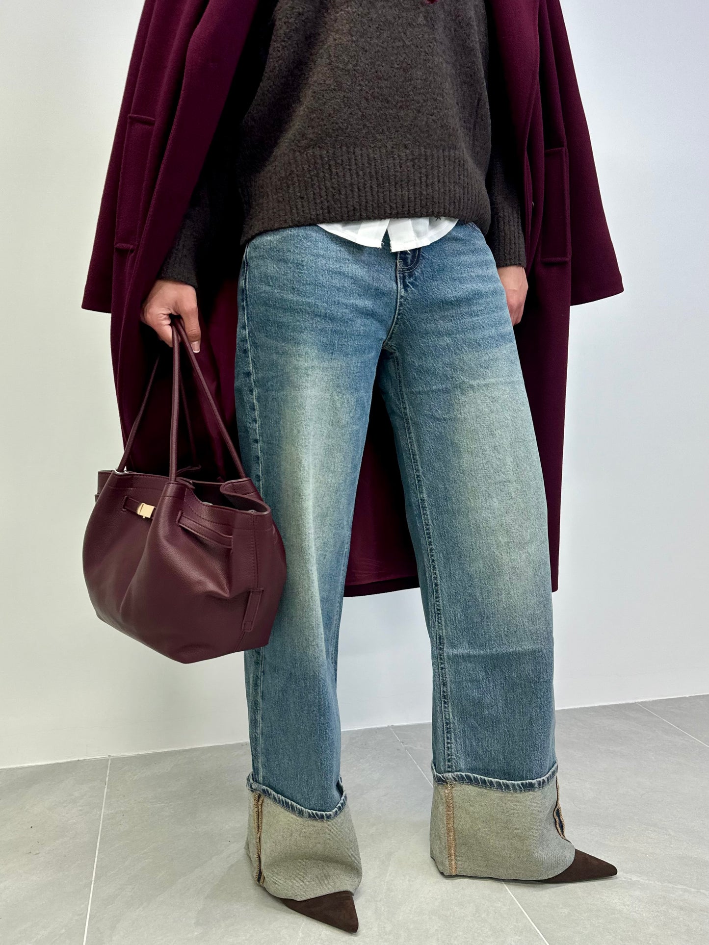 Jeans piegone sabbia