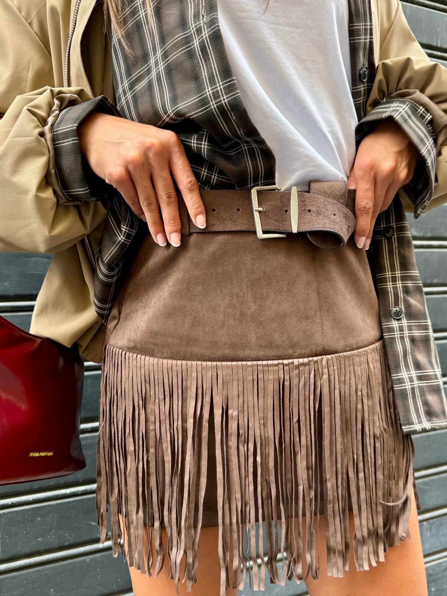 Gonna western suede
