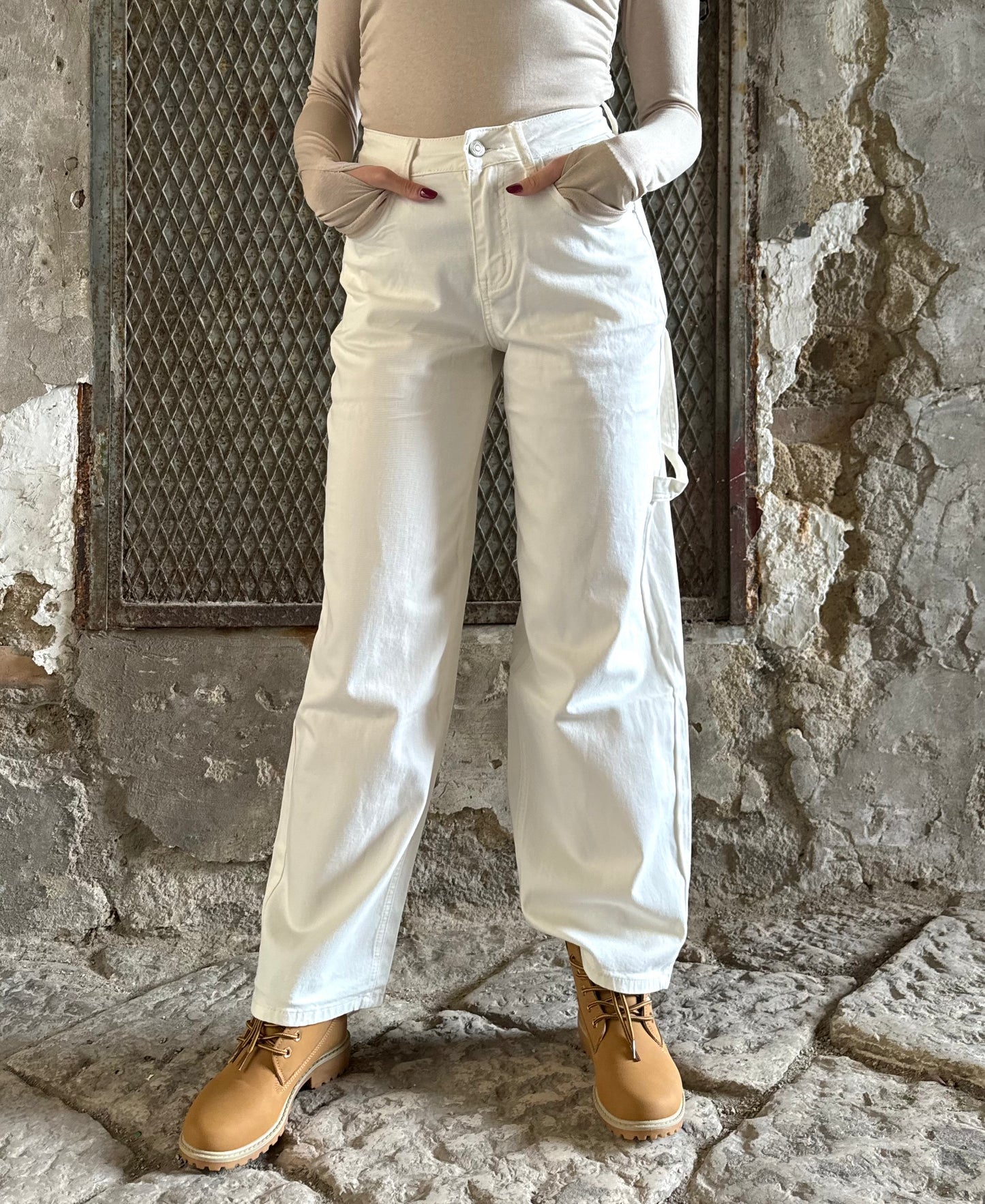JEANS WHITE CARGO