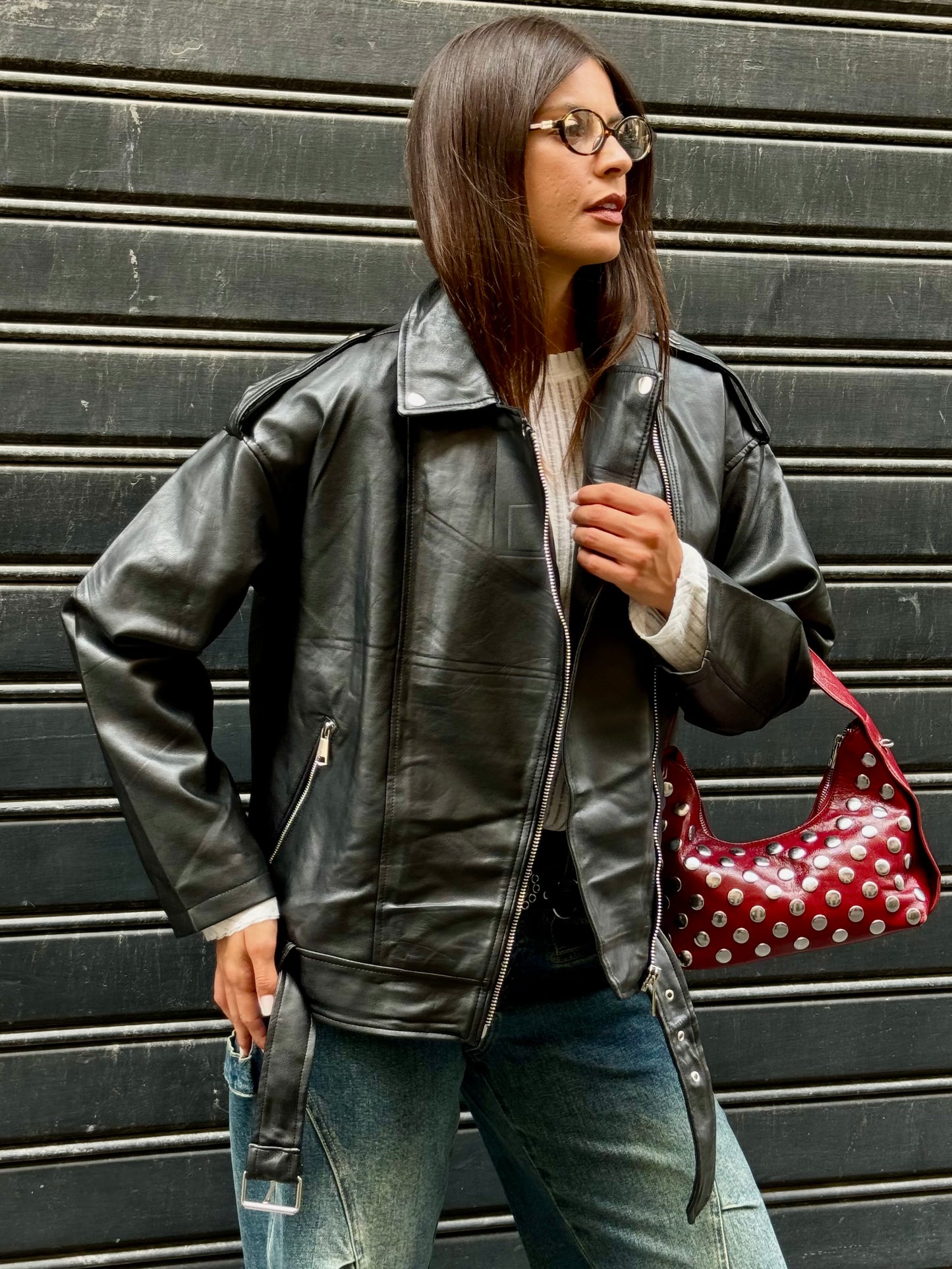 Jacket leather black