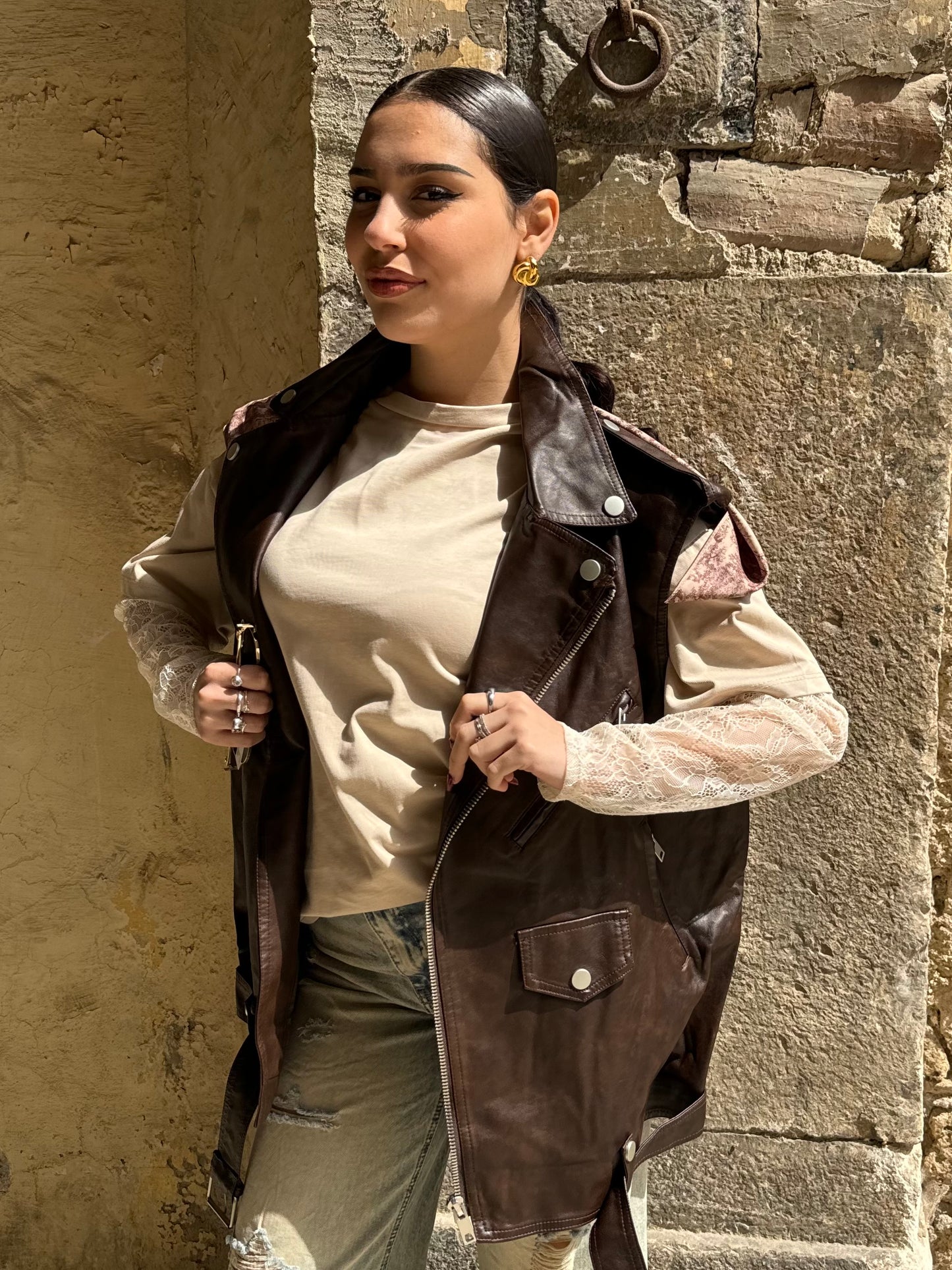 Gilet chiodo over