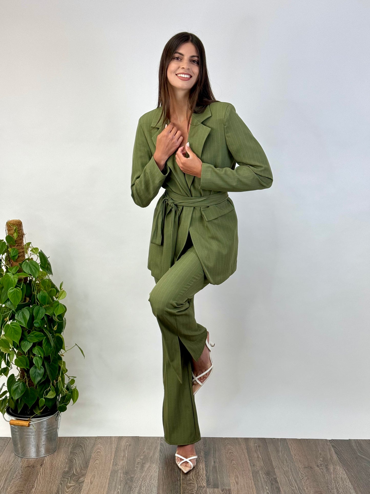 Tailleur gessato Verde