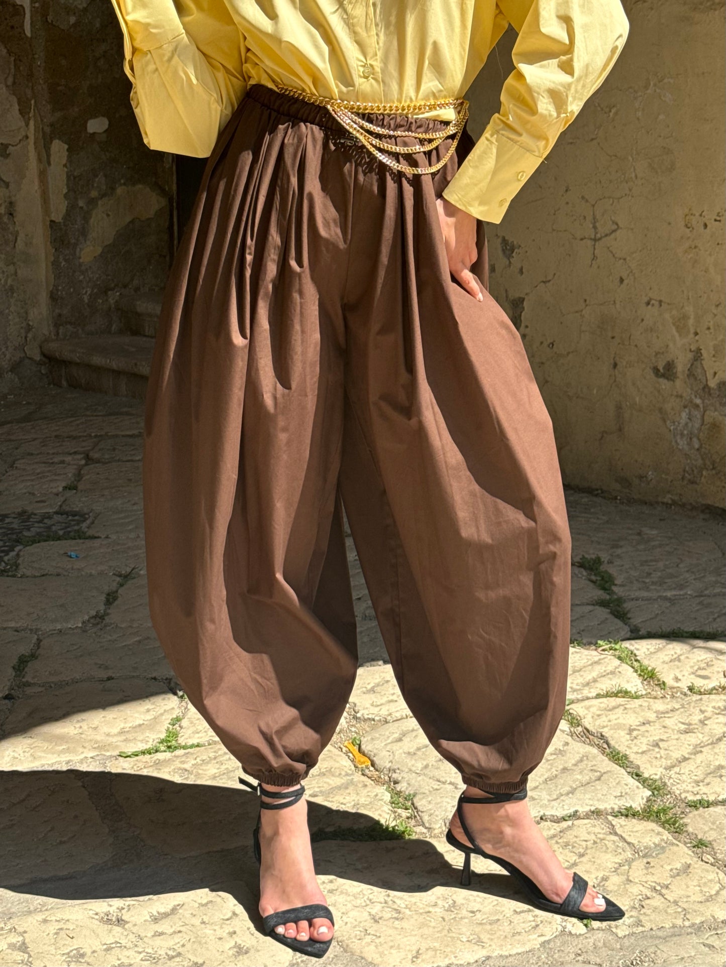 PANTALONE PARACHUTE CHOCO