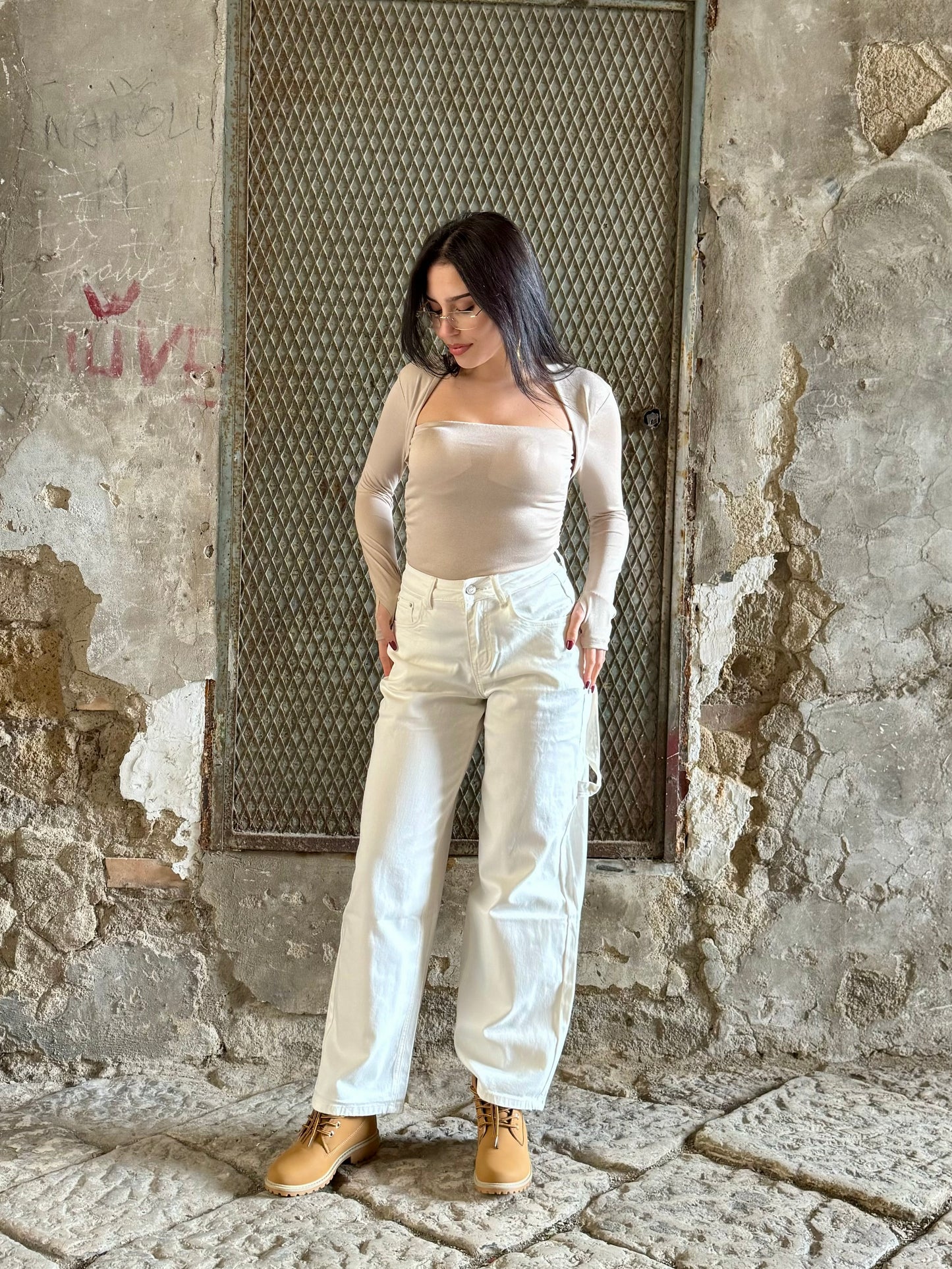 JEANS WHITE CARGO