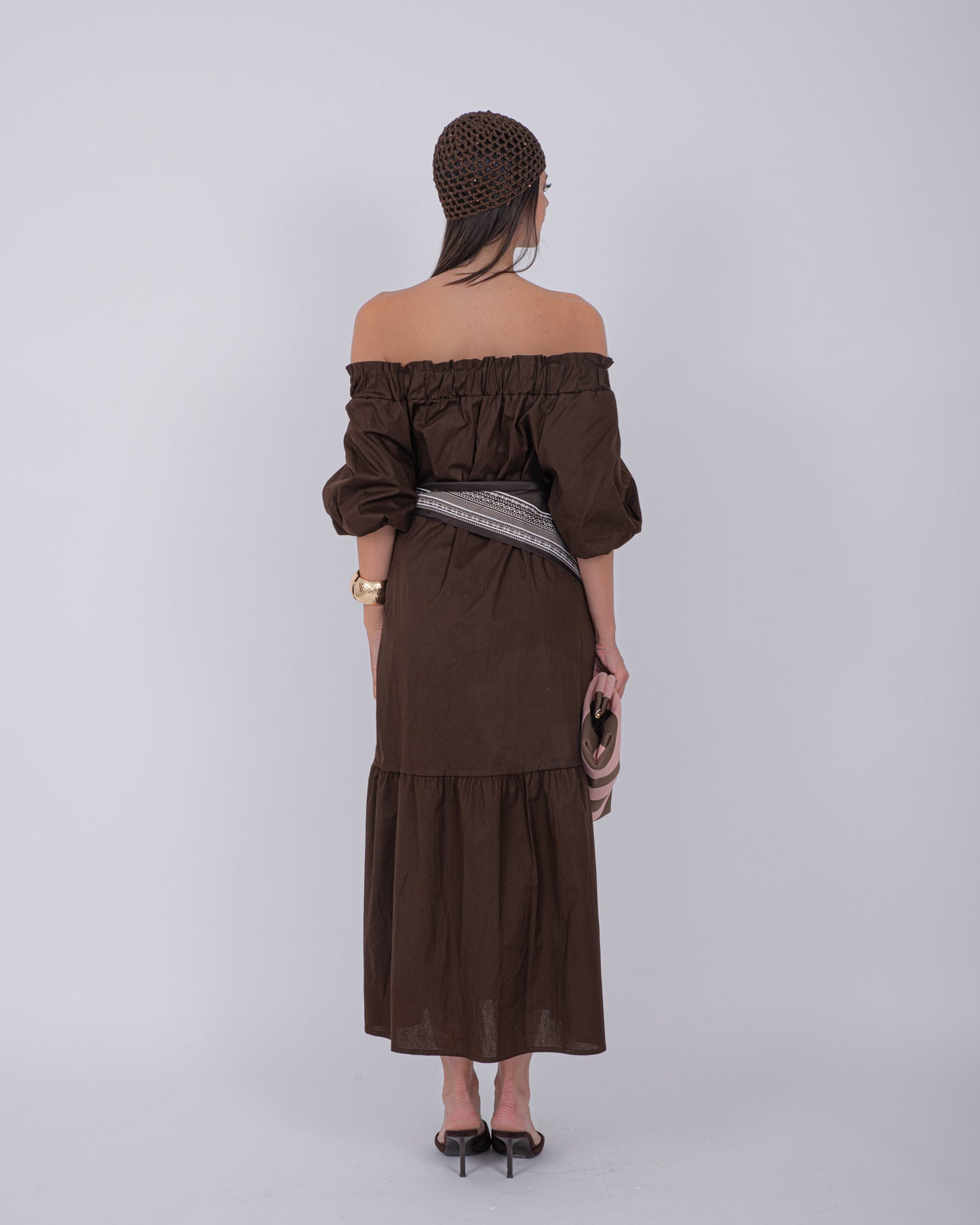 ABITO SACCO MARRONE 100% COTONE