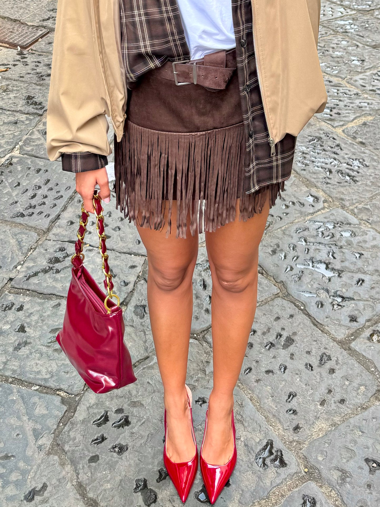 Gonna western suede