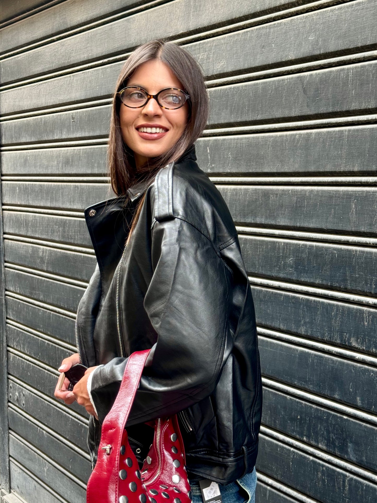 Jacket leather black