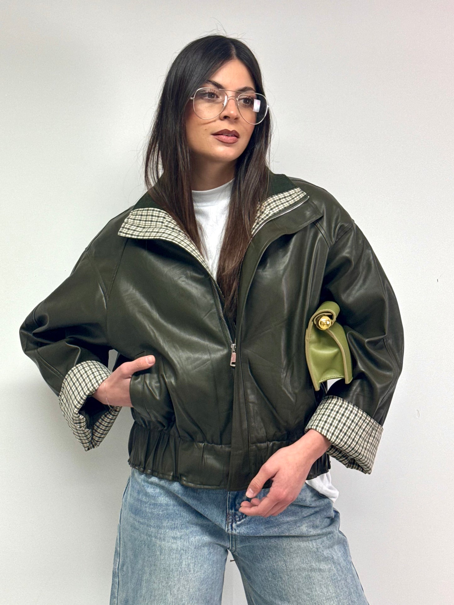 GIUBBOTTO PELLE LONDON GREEN