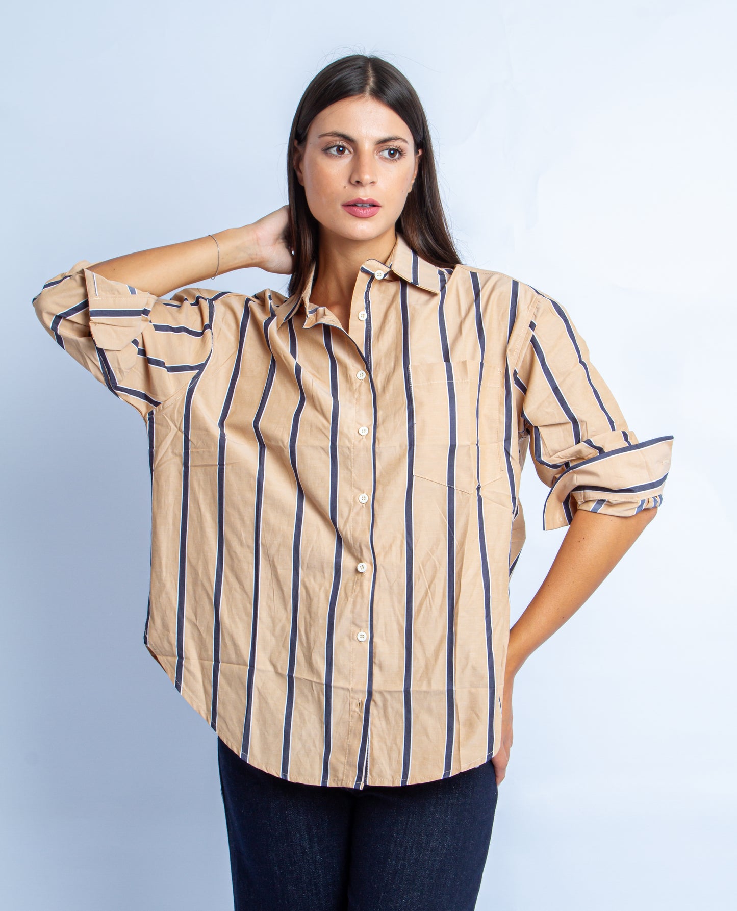CAMICIA STRIPPES BROWN