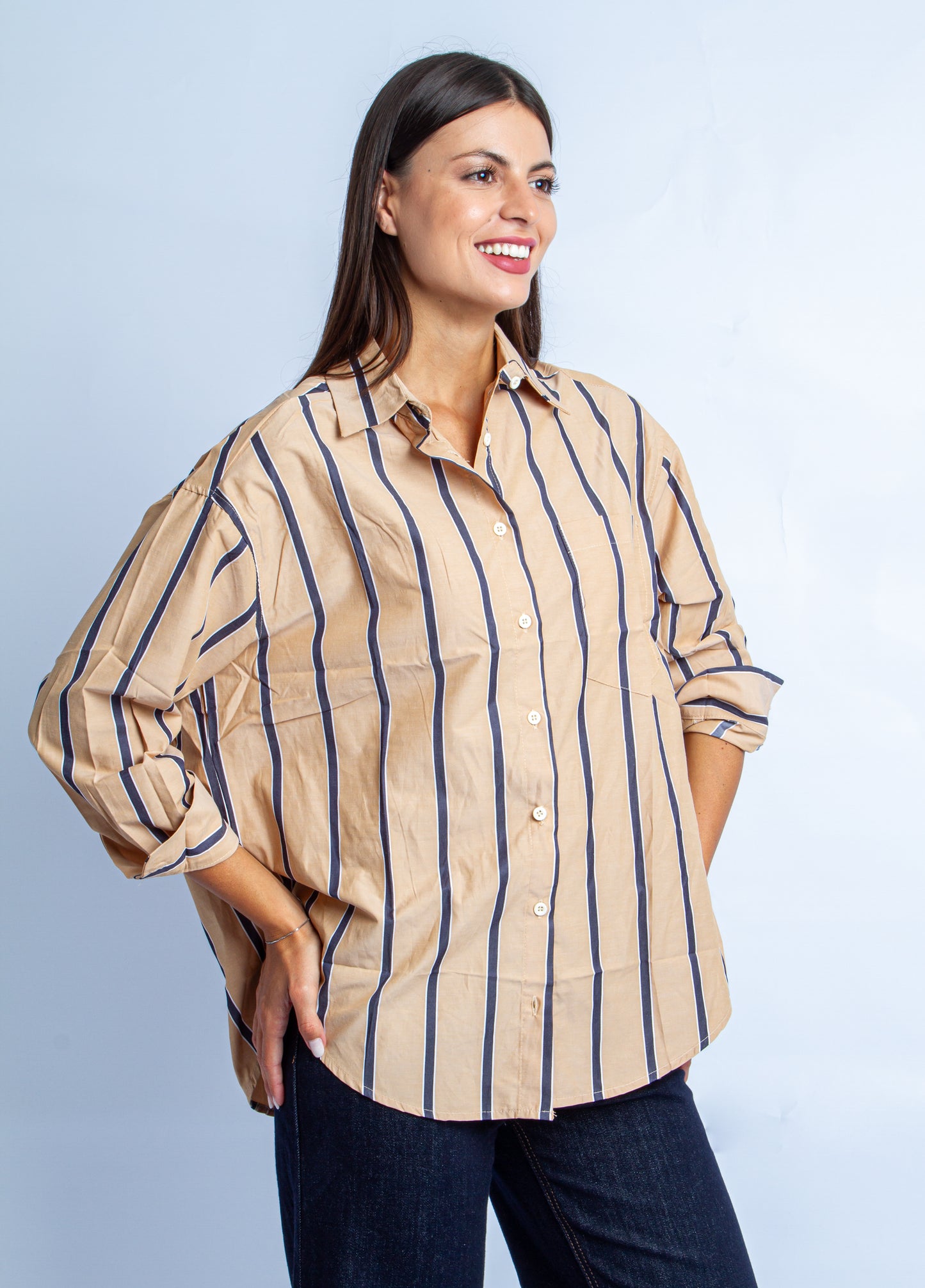 CAMICIA STRIPPES BROWN