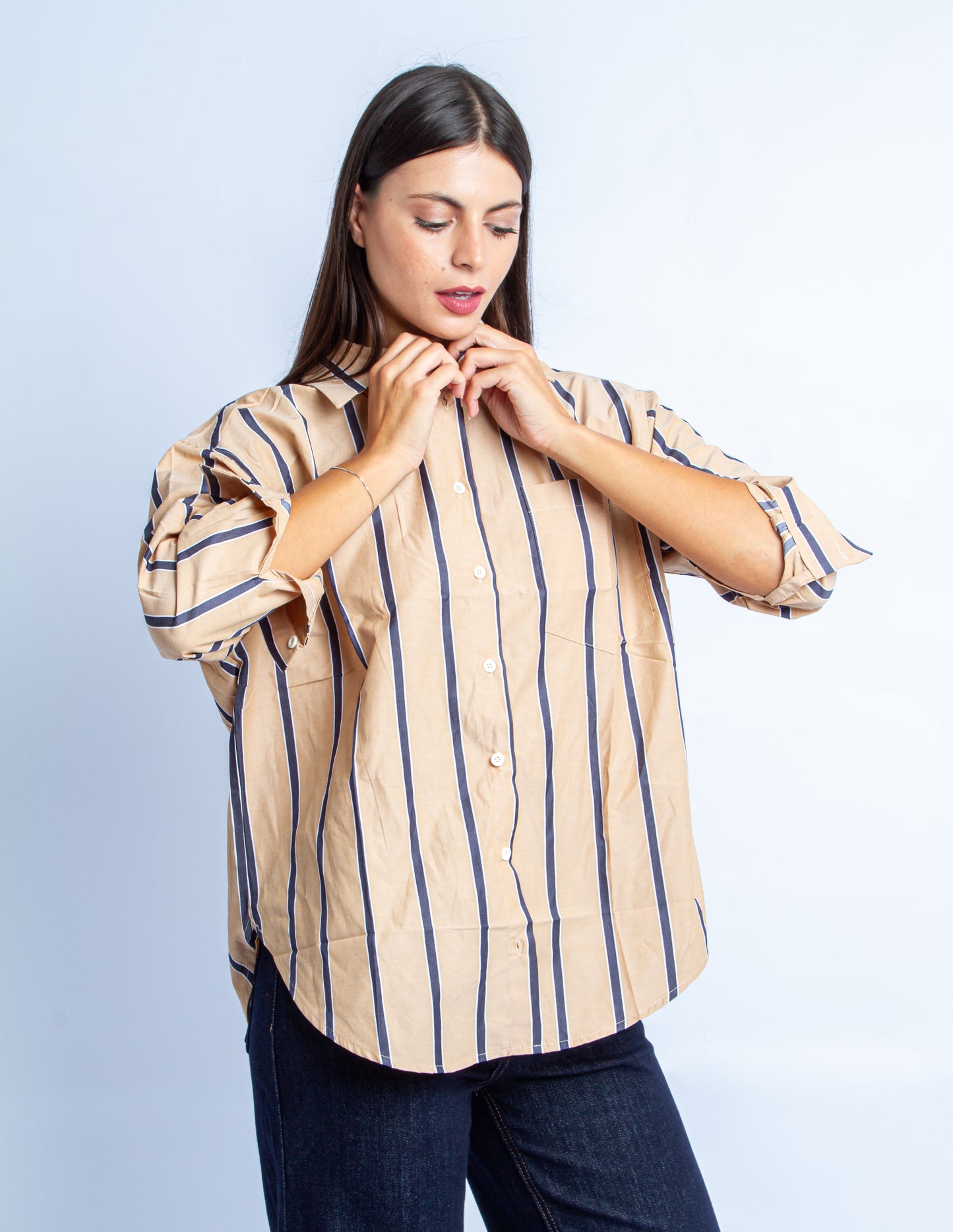 CAMICIA STRIPPES BROWN
