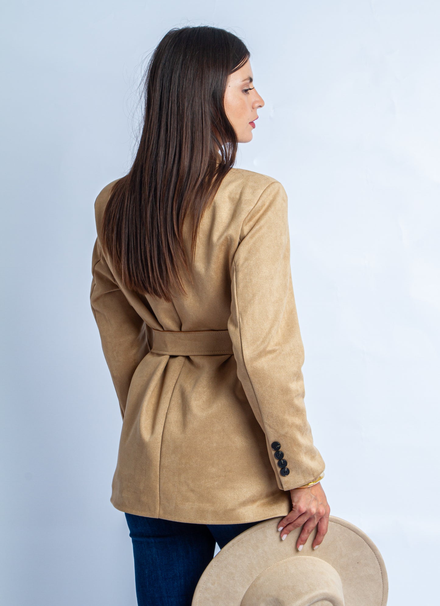 GIACCA SUEDE CAMEL