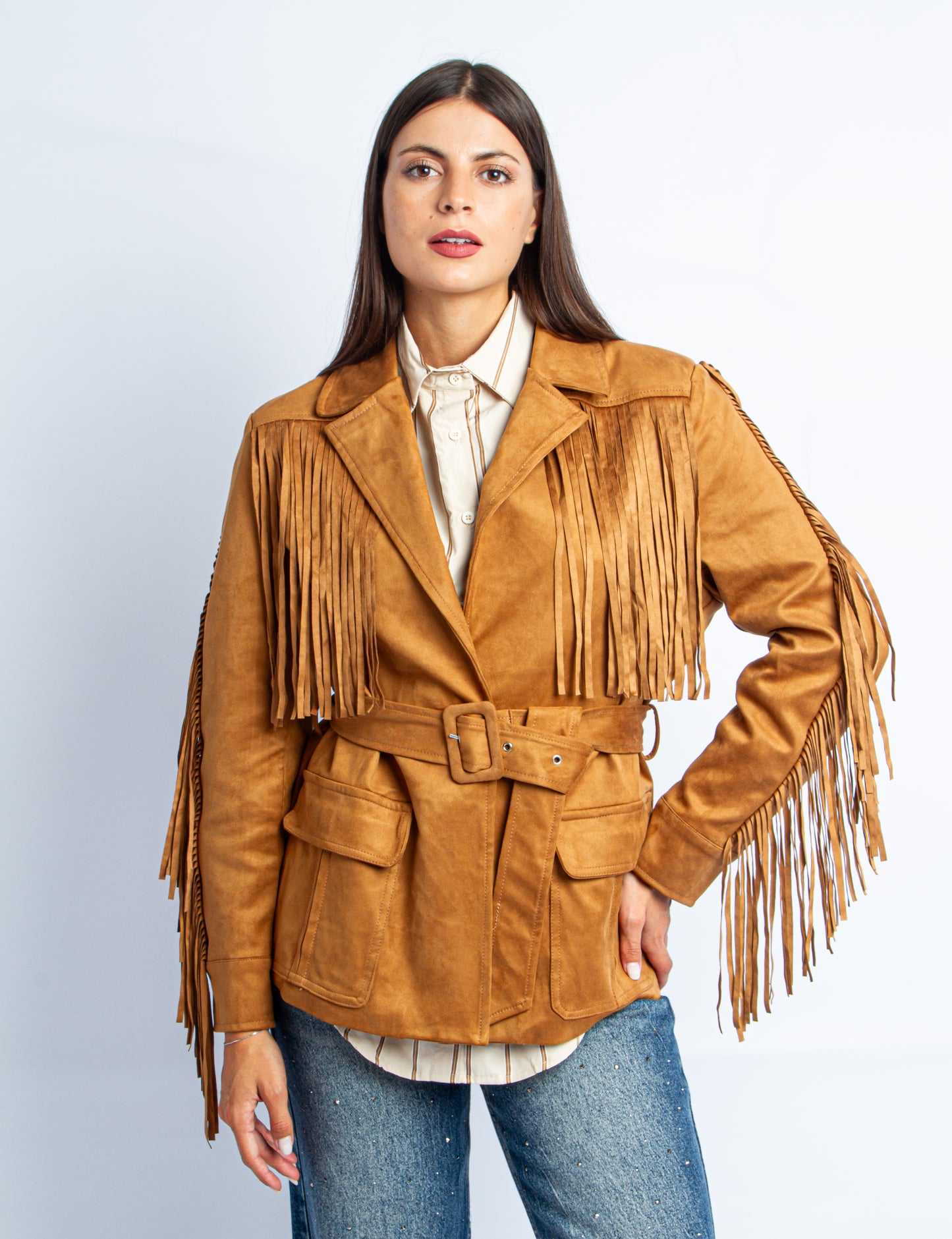 GIACCA SUEDE FRANGE