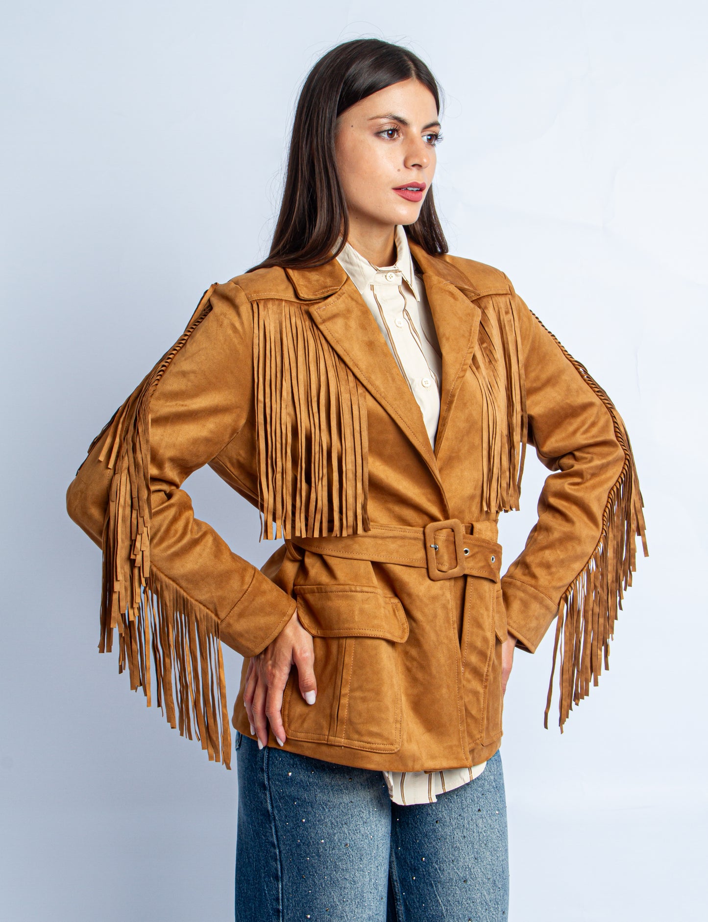 GIACCA SUEDE FRANGE