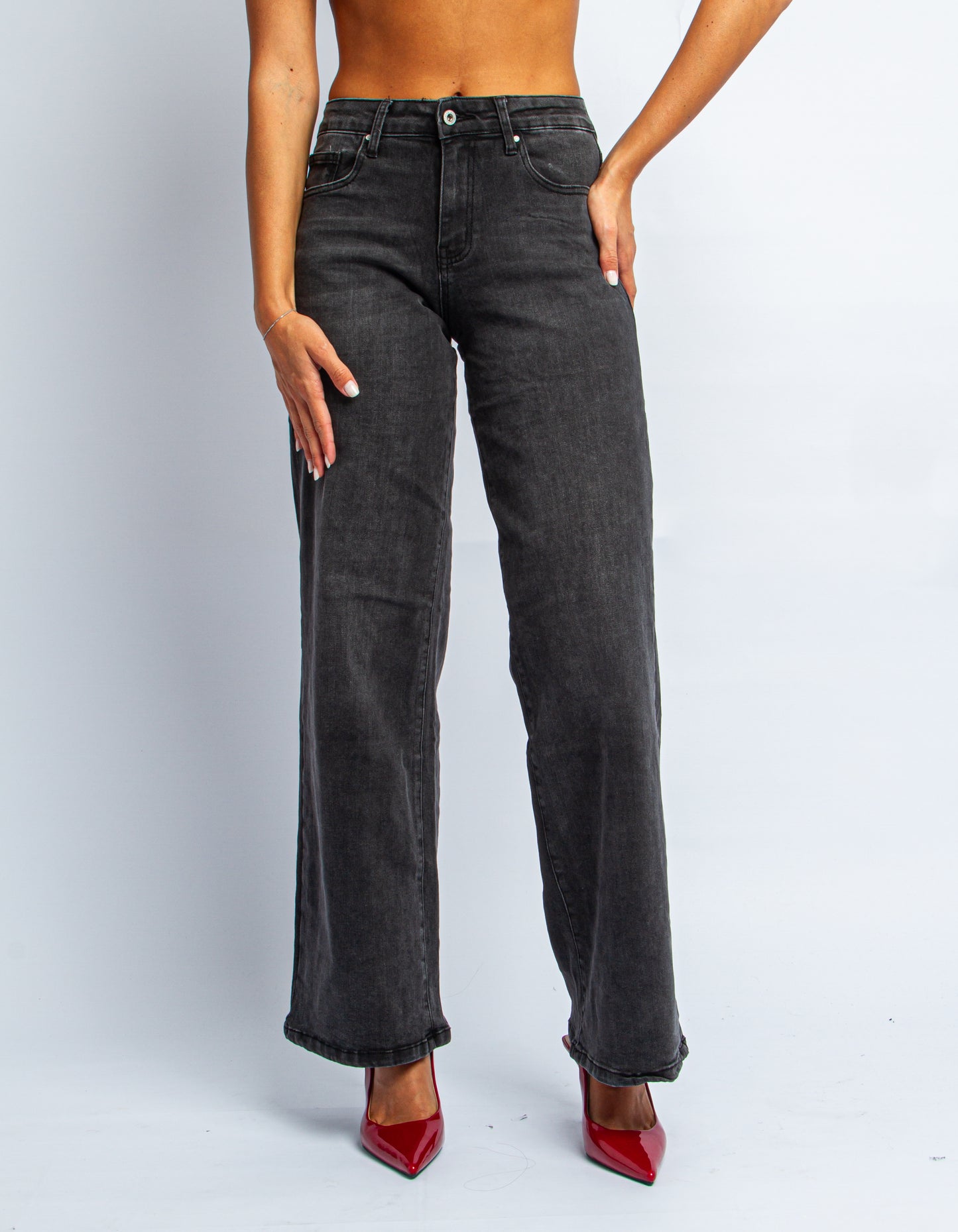 JEANS WIDE LEG GREY