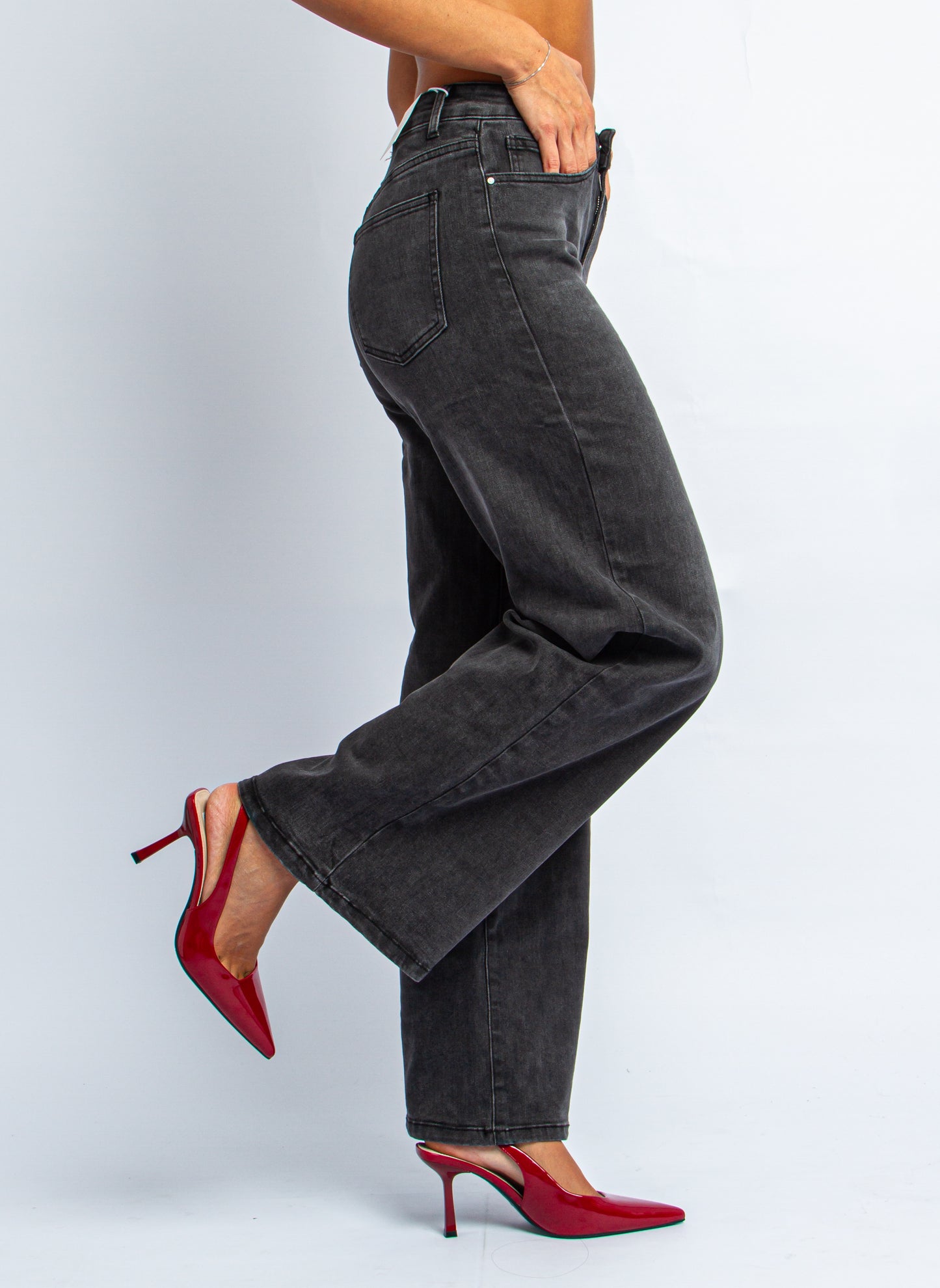JEANS WIDE LEG GREY