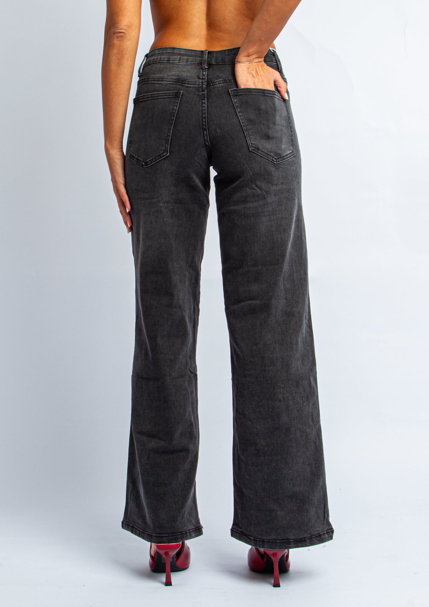 JEANS WIDE LEG GREY