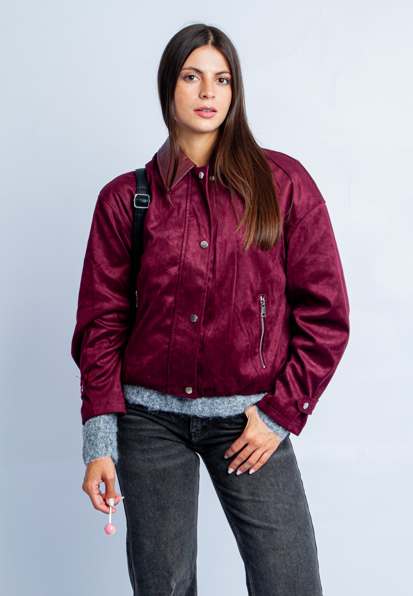 JACKET SUEDE BURGUNDY