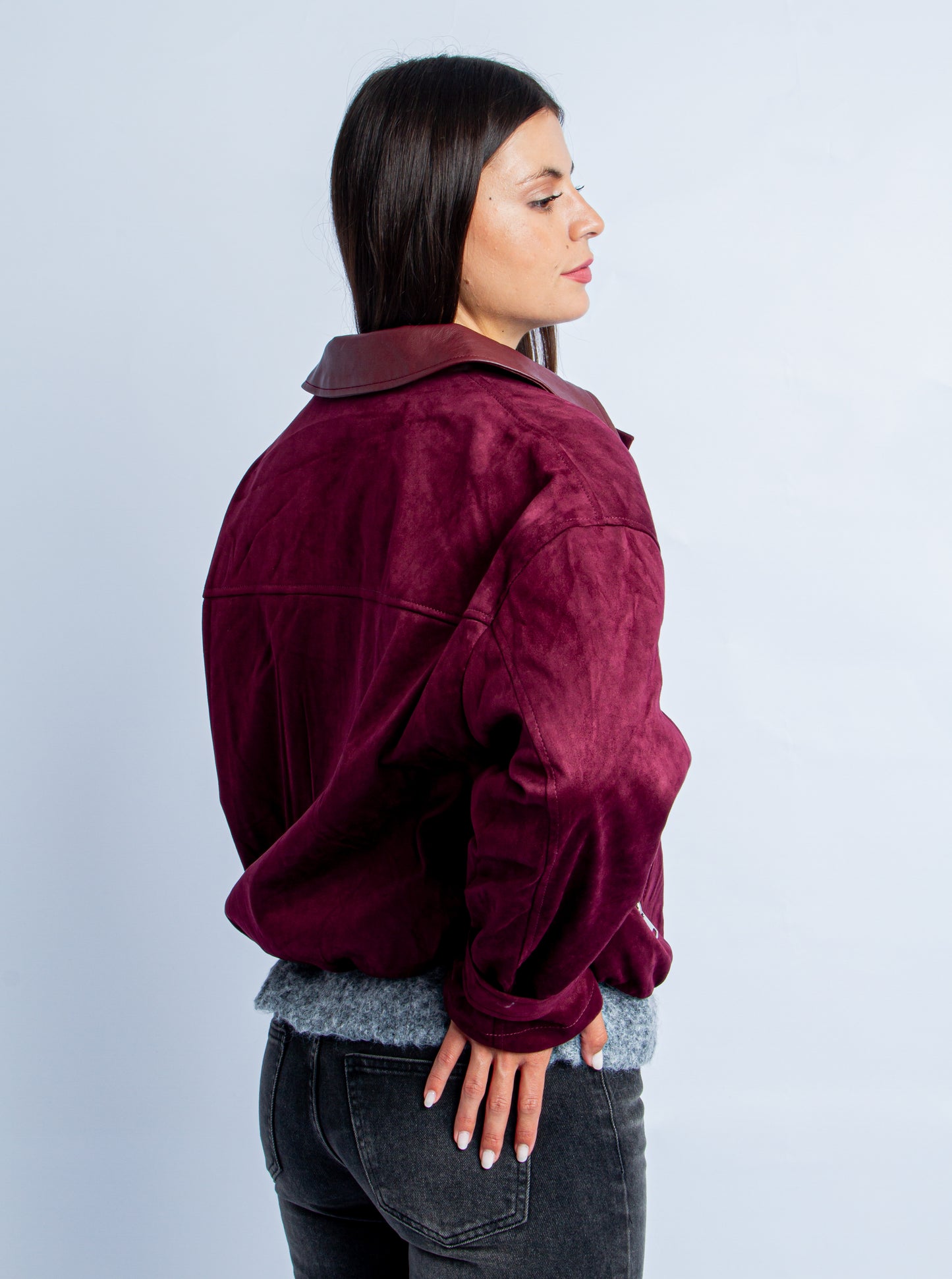 JACKET SUEDE BURGUNDY