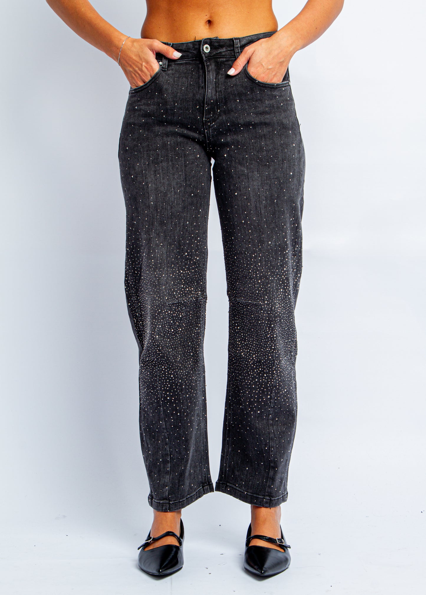 JEANS BALLON SPARKLY GREY