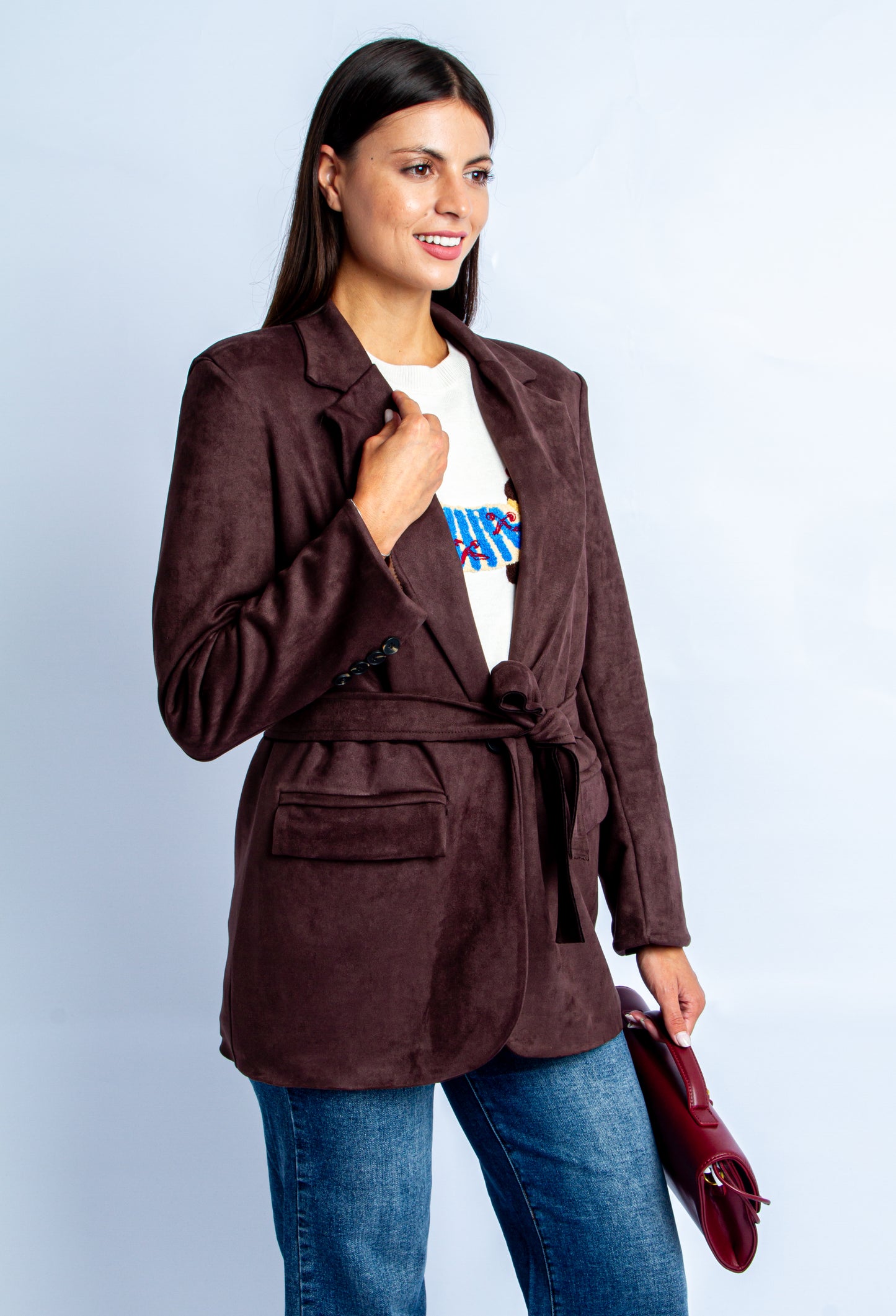 GIACCA SUEDE BROWN