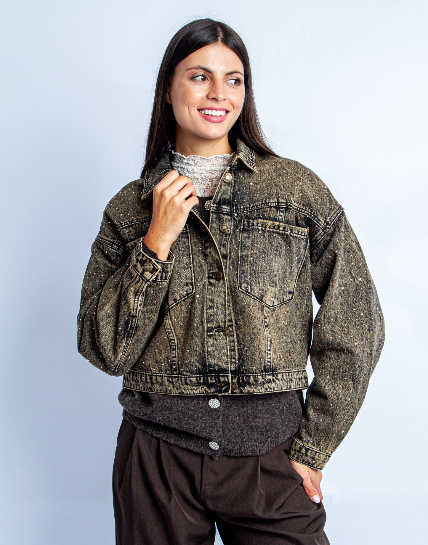 DENIM JACKET SABBIA SPARKLY