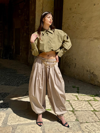 PANTALONE PARACHUTE SABBIA