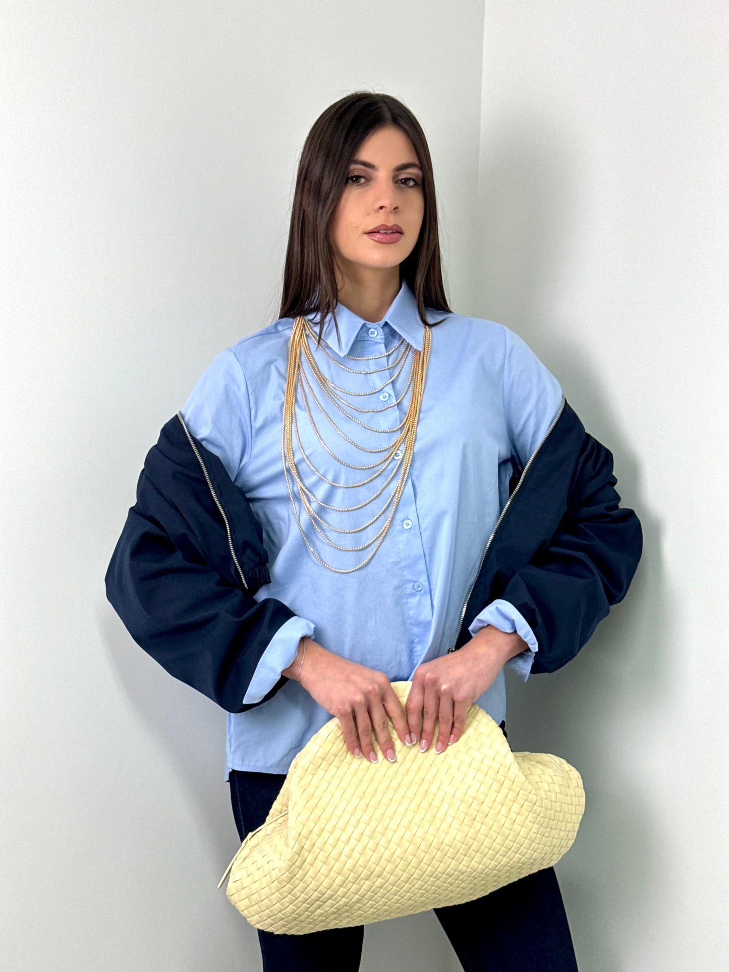 CAMICIA OVER AZZURRA