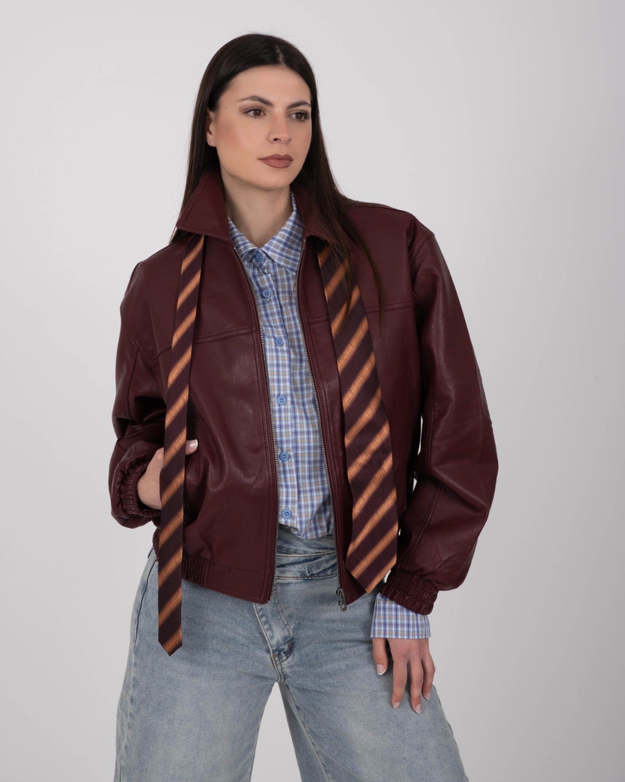 GIUBBINO LEATHER LONDON BURGUNDY