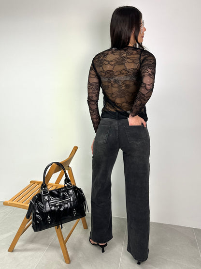 JEANS VITA ASIMMETRICA BLACK