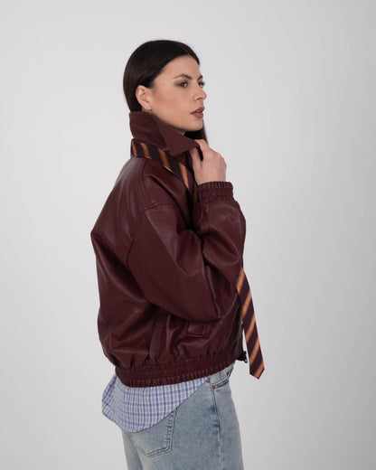 GIUBBINO LEATHER LONDON BURGUNDY