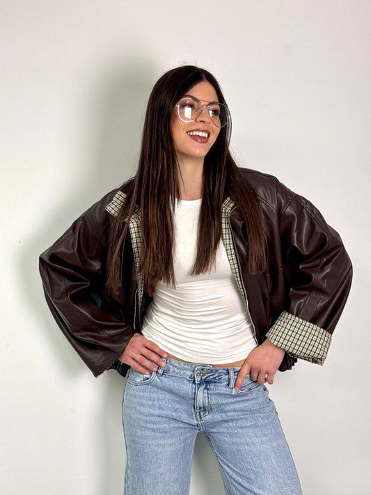 GIUBBOTTO PELLE LONDON MARRONE