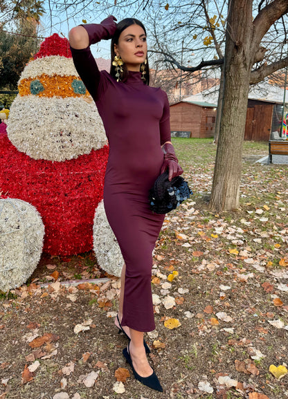 ABITO SELENA BURGUNDY