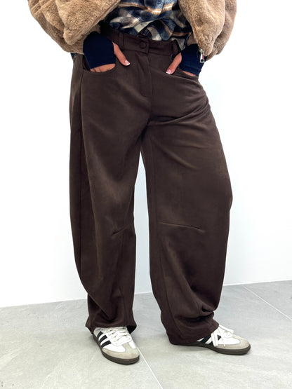 Pantalone suede choco