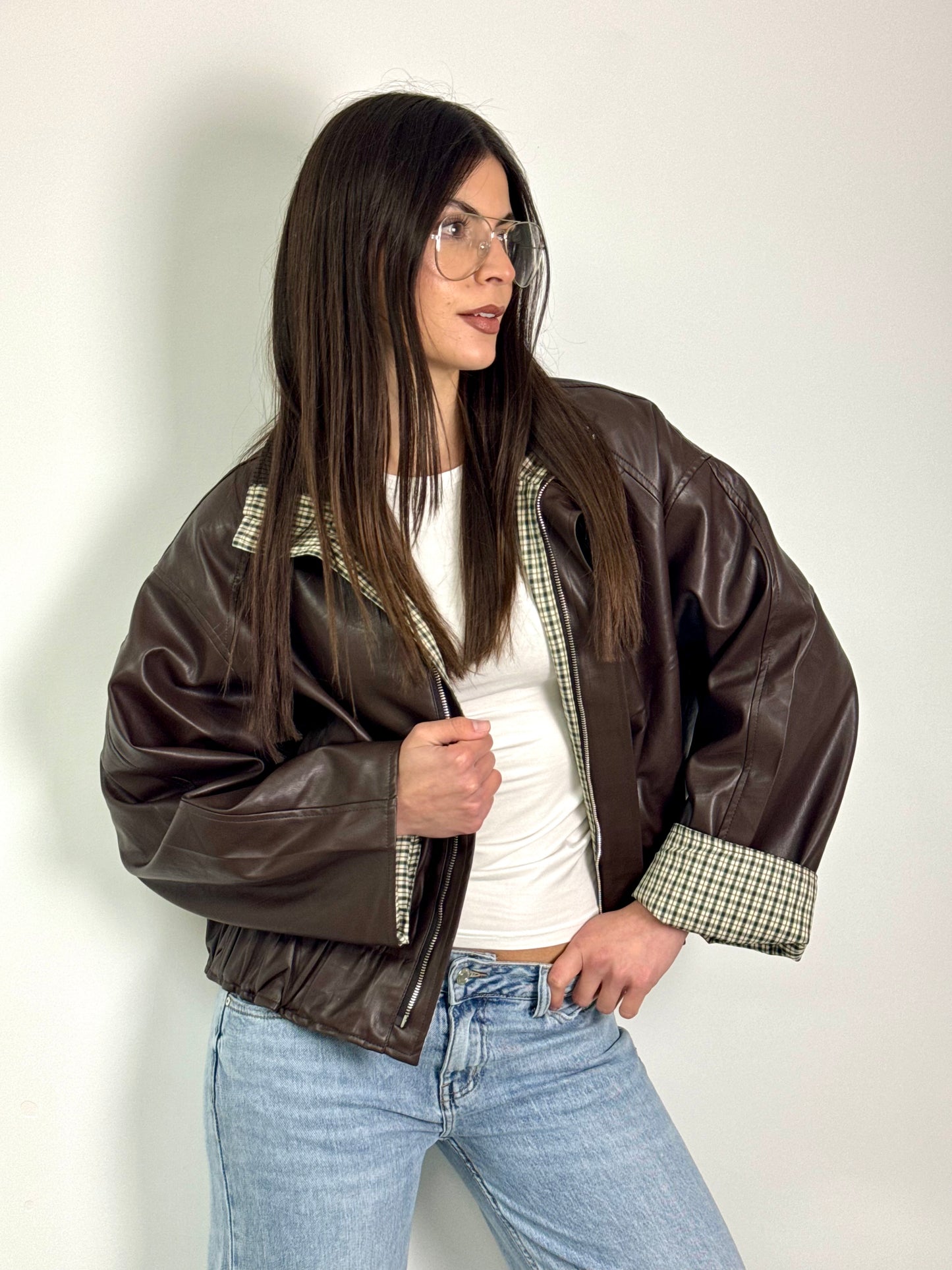 GIUBBOTTO PELLE LONDON MARRONE