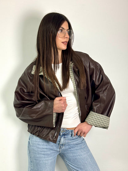 GIUBBOTTO PELLE LONDON MARRONE