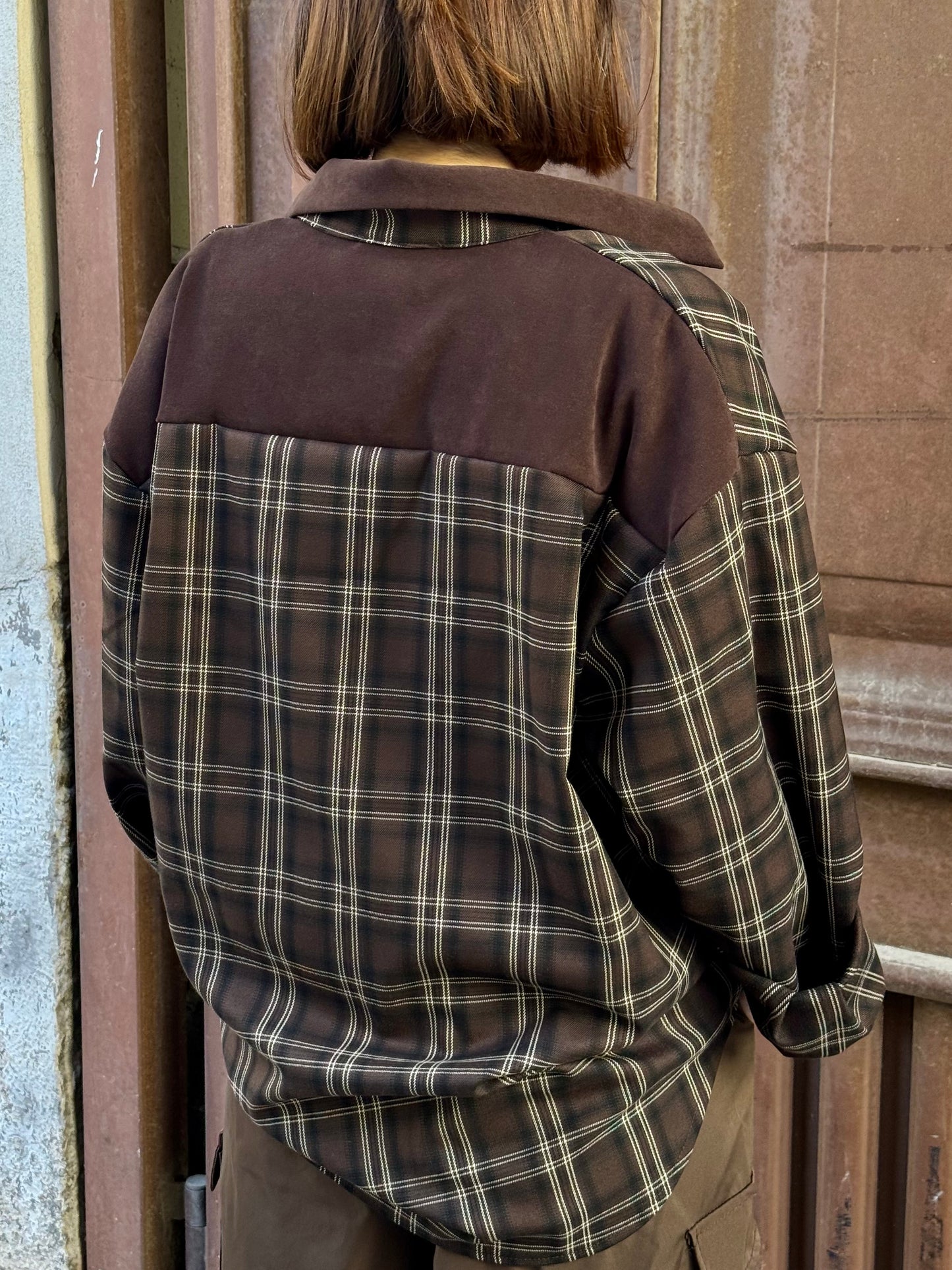 CAMICIA TARTAN SUEDE CHOCO
