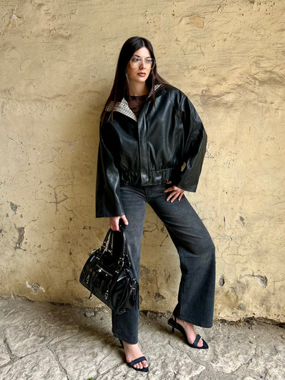 GIUBBOTTO PELLE LONDON NERO