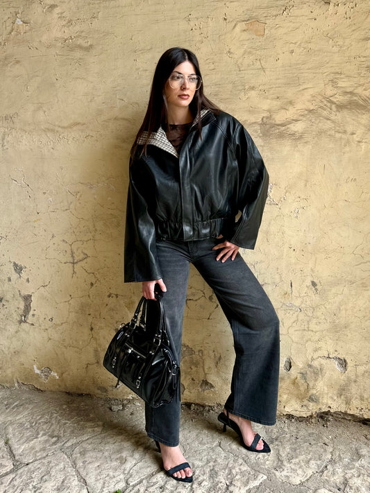 GIUBBOTTO PELLE LONDON NERO