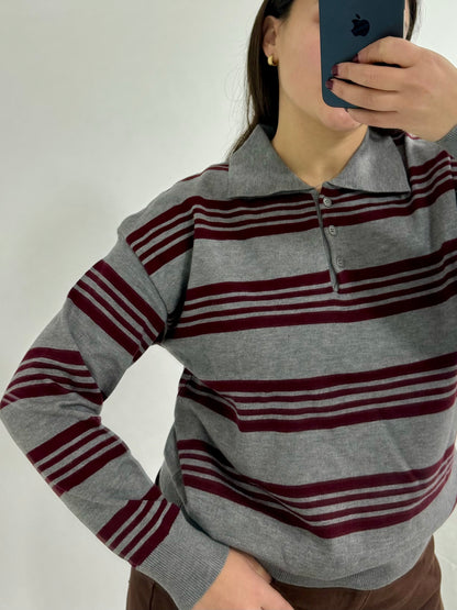 POLO STRIPPES BURGUNDY