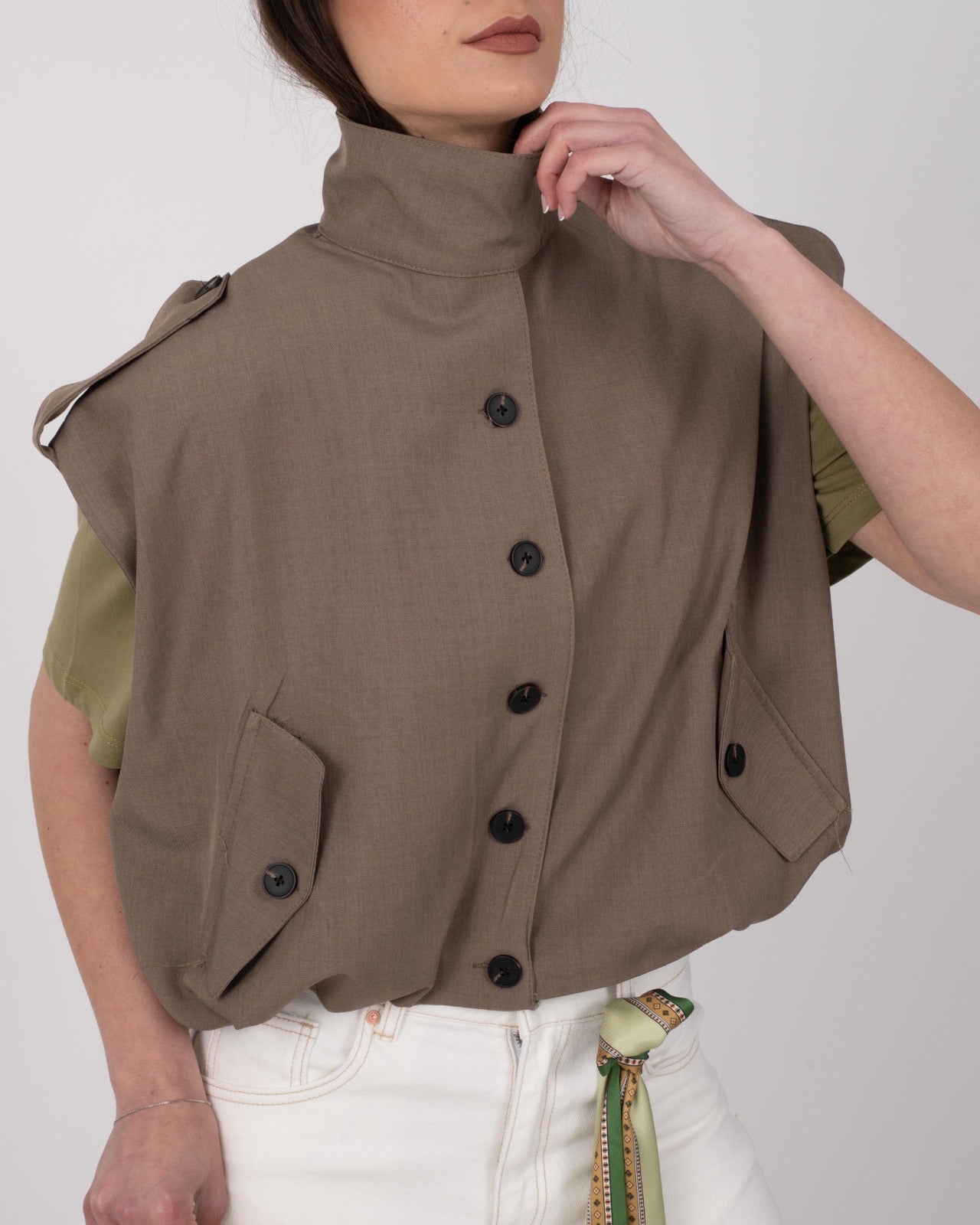 GILET TAUPE BOMB