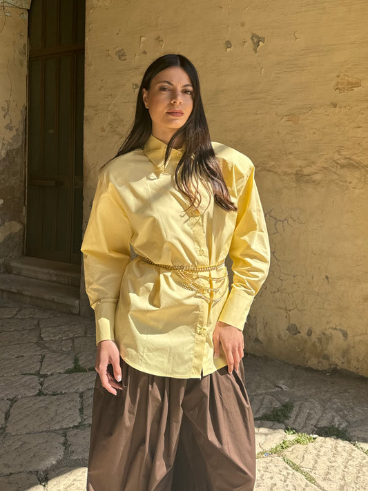 CAMICIA OVER YELLOW COTONE