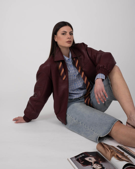 GIUBBINO LEATHER LONDON BURGUNDY