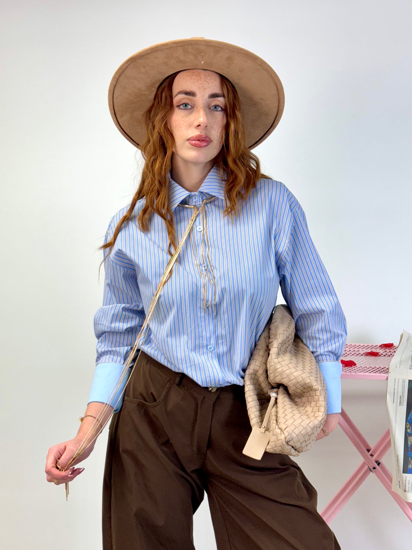 CAMICIA RISVOLTO AZZURRO