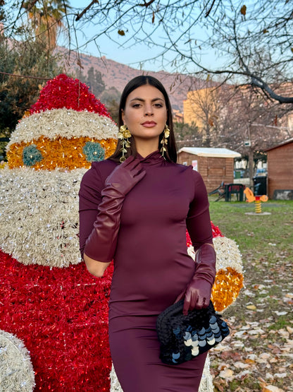 ABITO SELENA BURGUNDY