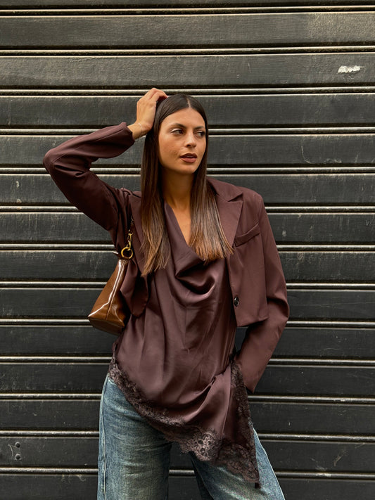 Giacca crop choco
