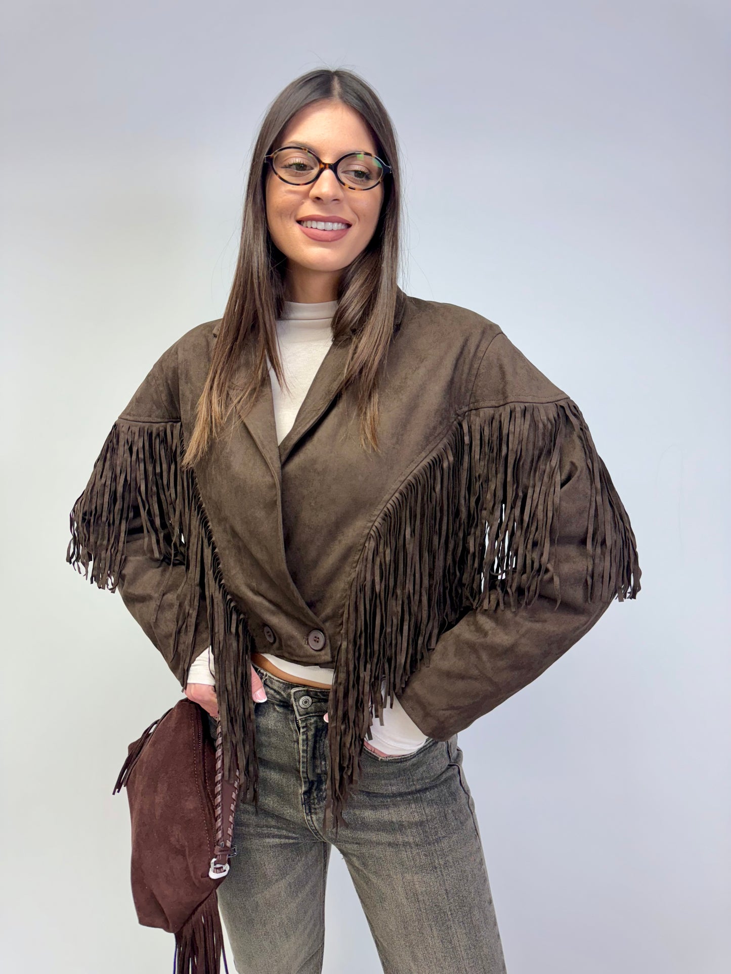 Giubbotto frange daino