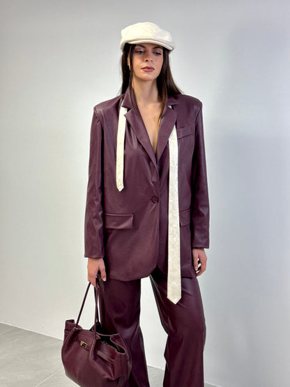 Giacca simil pelle Burgundy