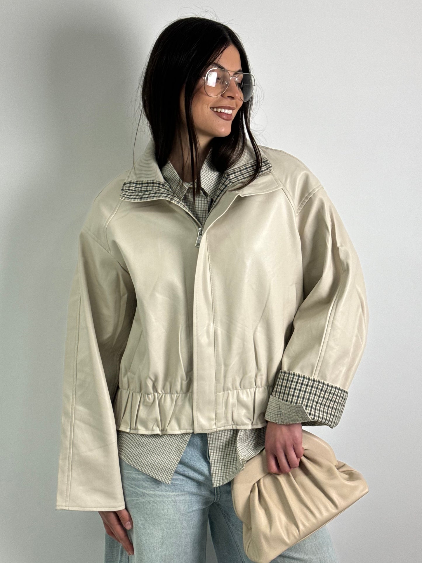 GIUBBOTTO PELLE LONDON CREMA
