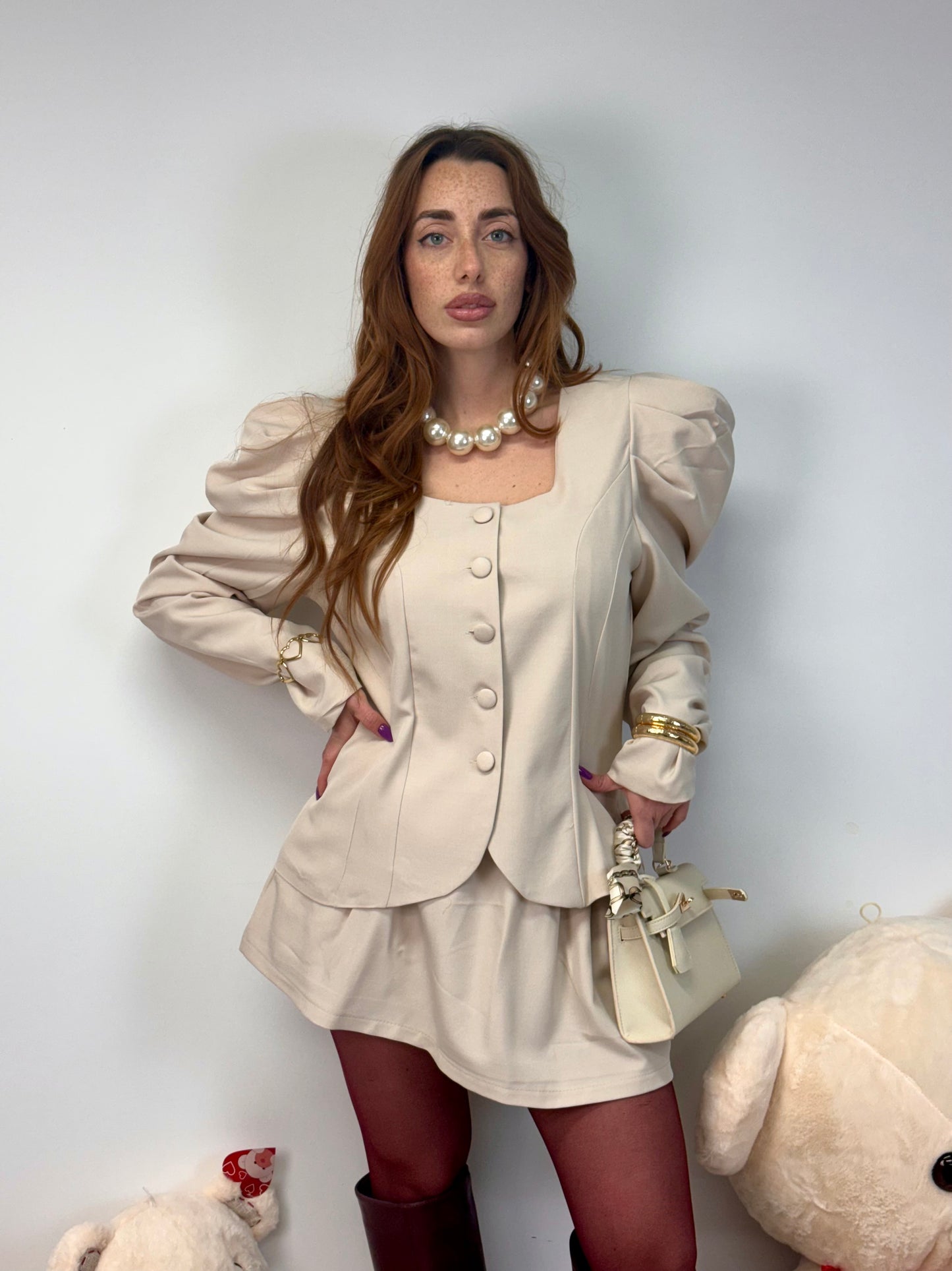 CORD SET BON-TON CREMA